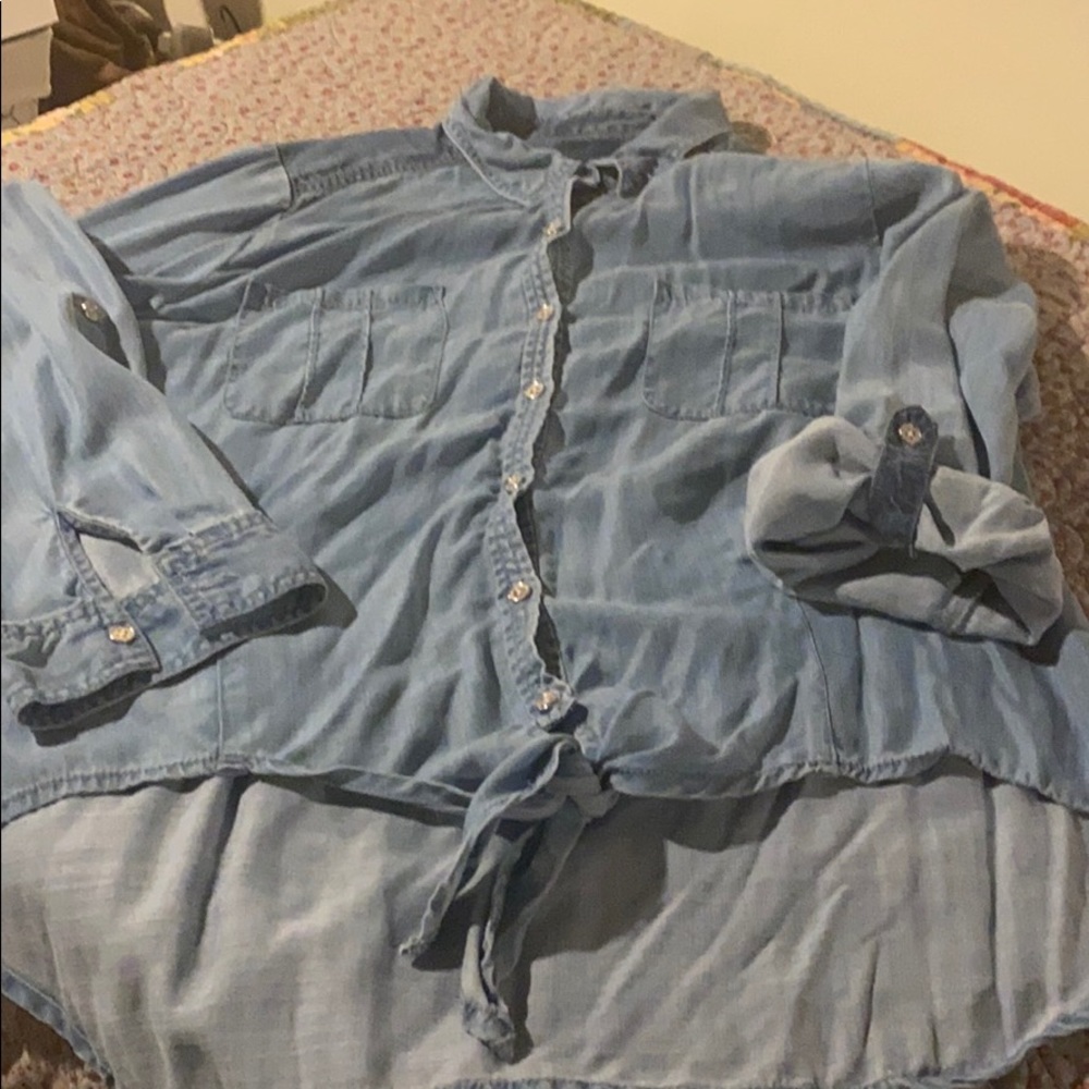 Chico’s soft denim blouse. Size 2